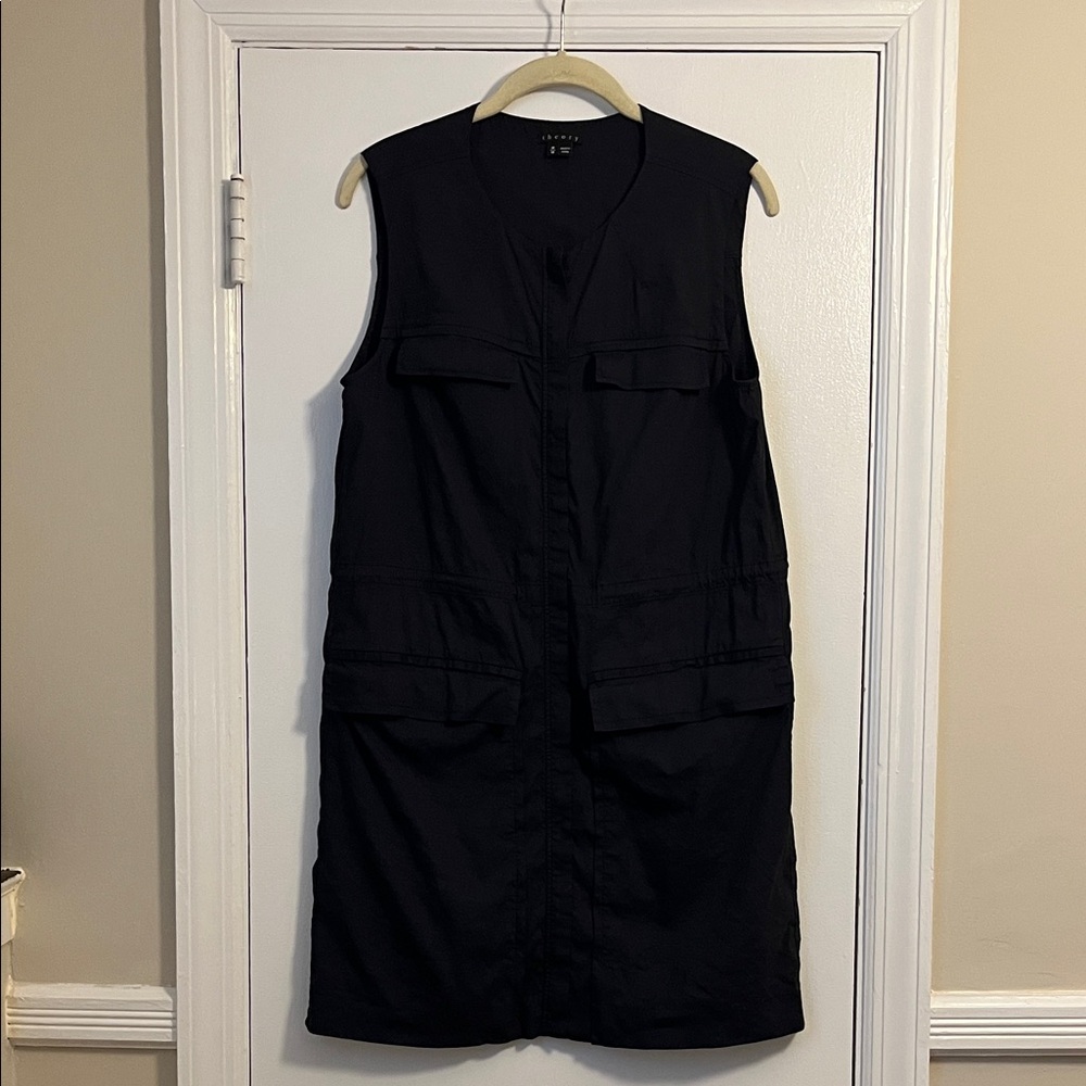 Theory Midnight Blue Zip Utility Dress